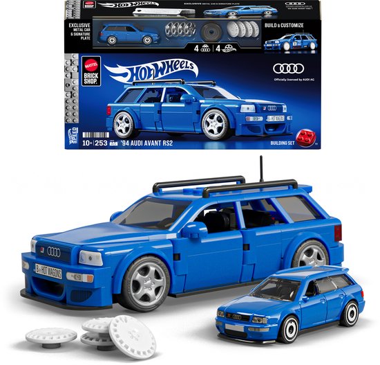 Mattel Brick Shop Hot Wheels Speed Serie - '94 Audi Avant RS2 - Bouwspeelgoed - 252 onderdelen van Mattel