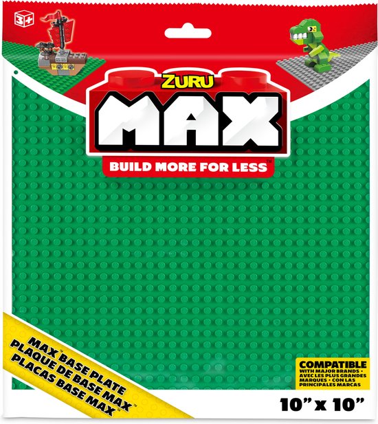 MAX Build More Building Bricks grondplaat 25,4 x 25,4 cm - Major Brick Brands van Merkloos