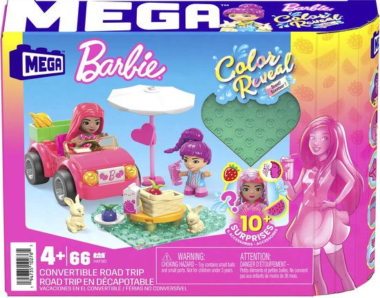 MEGA - Barbie Color Reveal Cabrio - Bouwspeelgoed van MEGA