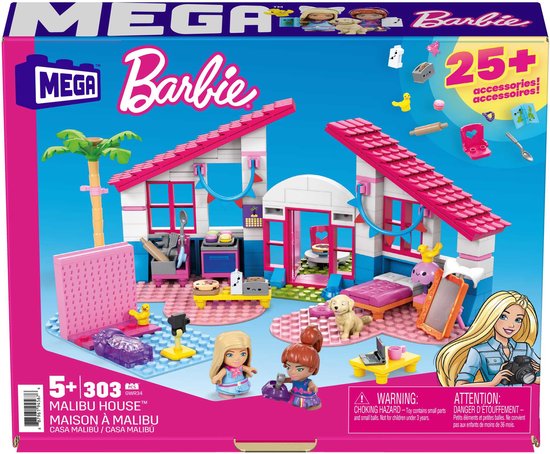 MEGA Barbie Malibu Huis bouwset - 303 bouwstenen van Merkloos