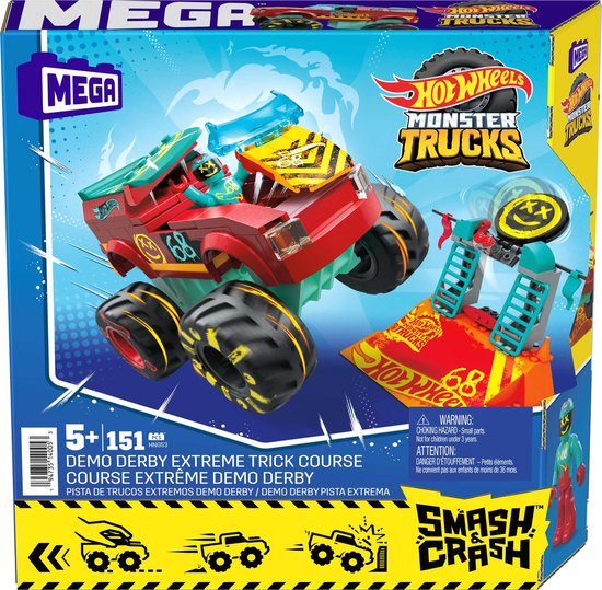 MEGA Hot Wheels Verpletteren en Vermorzelen - Demo Derby Extreme Stuntbaan - Bouwspeelgoed van MEGA