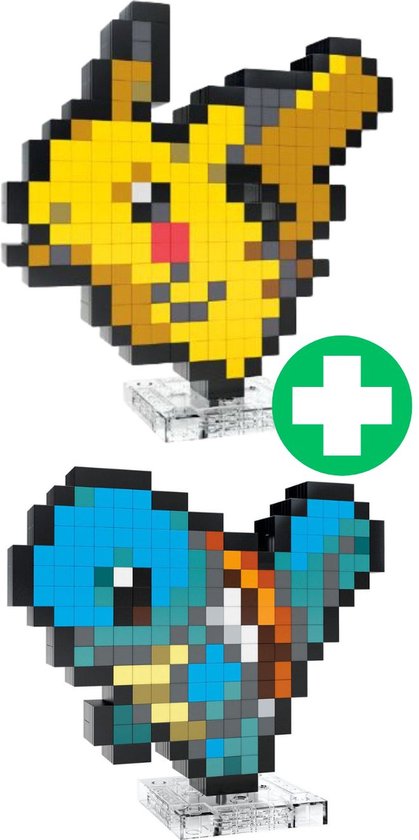 MEGA - Pokémon Pikachu & Squirtle pixel arts | icons diamond art | Elite trainer painting bouwpakketten | Classic creator modelbouw | Compatibel met lego mould king & sluban | Technische ideas speelgoed kinderen & volwassenen | 767 bouwstenen box van MEGA
