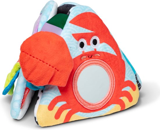 Melissa & Doug - Buiktijd driehoek babyspeelgoed met oceaanthema, zacht sensorisch speeltje met texturen, spiegel, vloerspeelgoed voor pasgeboren baby’s tot 6 maanden van Melissa & Doug
