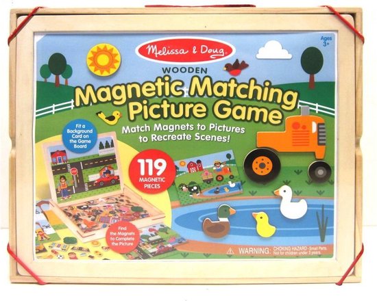 Melissa & Doug Wooden Magnetic Matching Picture Game van Melissa & Doug