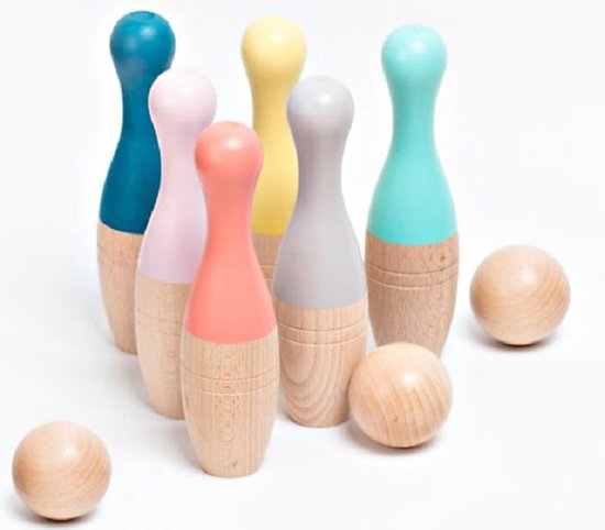 Me&Mine Houten kegelspel - Bowling set voor kinderen - Vanaf 3 jaar van Merkloos