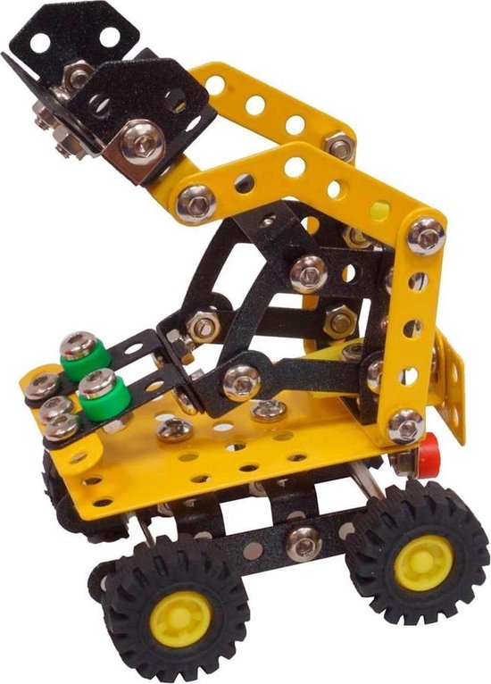 Metal Techno Bouwpakket Loader Max 13 Cm Staal Geel/zwart 183-delig van Mic-o-Mic
