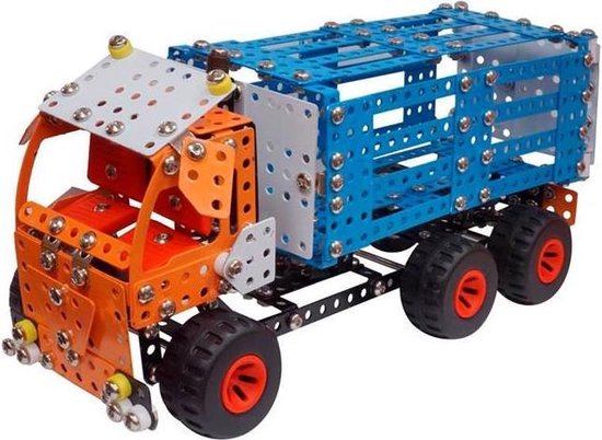 Metal Techno Bouwpakket Power Bison 32 Cm Staal Oranje/blauw 890-delig van Teifoc