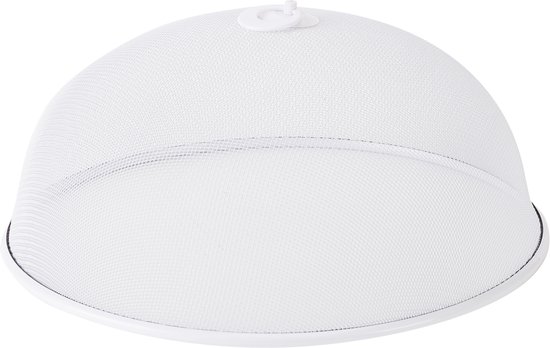 Metalen vliegenkap/voedselkap wit rond 35 cm - Afdekkappen/vliegenkappen van Anstore