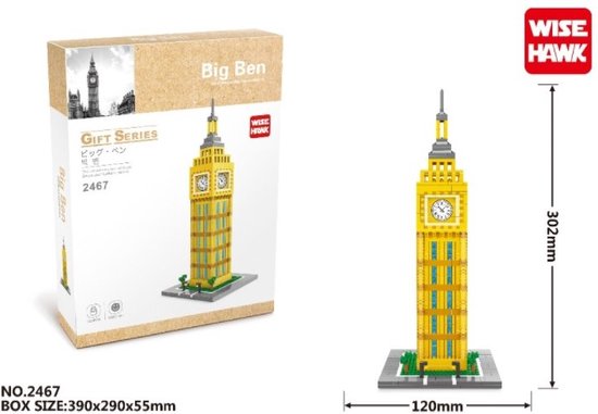 Mini Blocks - Wise Hawk - Big Ben - 909 pcs van MINI