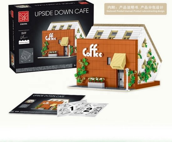 mork 10209 Ondersteboven Koffiehuis is compatibel met het bekende merk. van LEGO