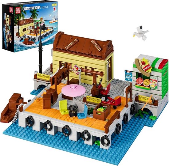 Mould King 10109 Visserskade - Huis - Pizza - Speelgoed - Bouwpakket - Compatibel met Lego - Creatief - 821 Pcs van Mould King