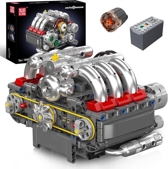 Mould King 10193 Boxer Engine formule 1 Educatief motor bouwset | Speed champions modelbouw | Creator classic bouwpakket | Technische F1 speelgoed ideas voor expert volwassenen & kinderen | compatibel met lego sluban of mega | 609 bloks van Merkloos
