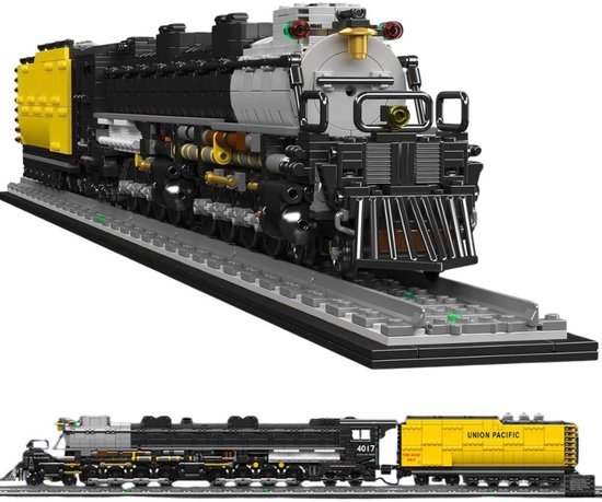 Mould King 12049 Big Boy trein retro classic bouwset | Locomotief miniatuur modelbouw | Technische educatief creator speelgoed ideas bouwpakketten voor expert volwassenen & kinderen | Niet geschikt voor Lego rails | Bouwdoos met 3040 bouwstenen van Merkloos