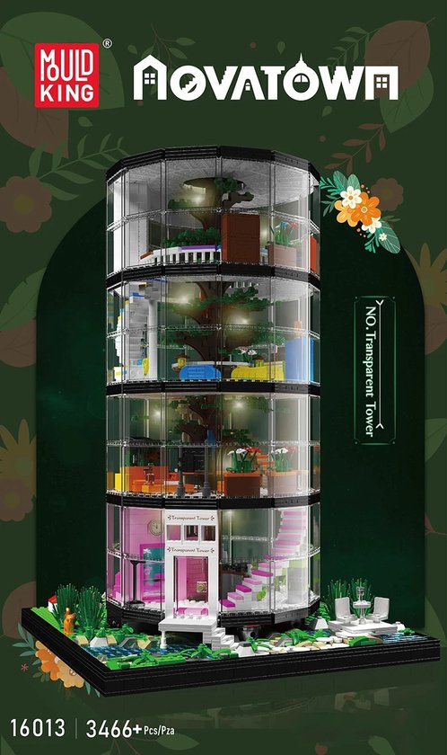 Mould King - 16013 - De MOC-145879 Transparante Toren - is compatibel met het bekende merk. van Mould King