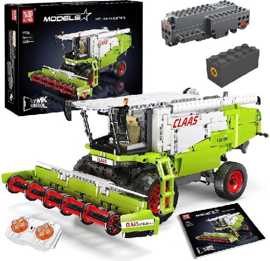 Mould king 17014 - Claas - Combine - Maaidorser - Bestuurbaar - 1265 onderdelen - lego compatibel van Mould King