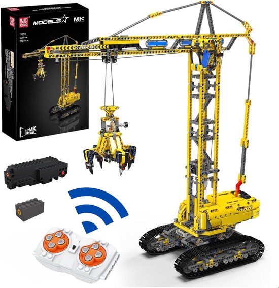 Mould King 17059 Toren Hijskraan bouwset | Radiografisch bestuurbare auto creator modelbouw | Educatief classic constructie speelgoed bouwpakketten voor kinderen & volwassenen | Accu niet geschikt voor Lego technic | Bouwdoos met 1731 bouwstenen van Merkloos