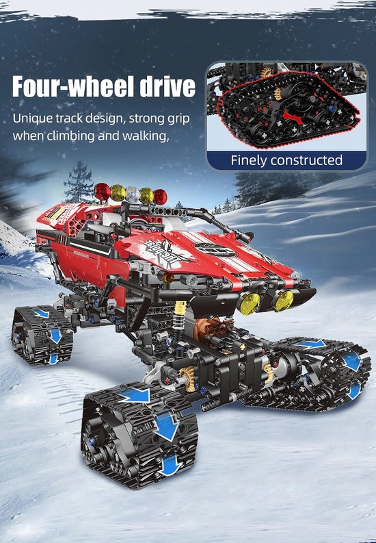 -Mould King- 18010 Technische Auto De App & Rc Gemotoriseerde Exploer Polar Regio is compatibel met het bekende merk. van Mould King