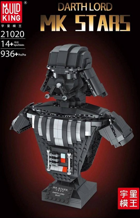 Mould King 21020 - MK Stars Darth Lord Bust - Star Wars - 936 onderdelen - Compatible met de bekende merken - Bouwdoos van Mould King