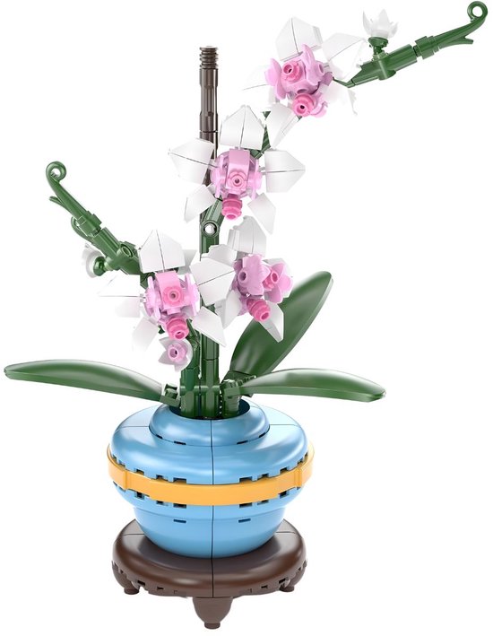 Mould King 24119 Botanical Orchidee Bloemenboeket in Vaas | Bloemenpracht flowers collection | Classic Creator STEM speelgoed bloemen bouwpakket | Modelbouw volwassenen & kinderen | DIY Kunstbloemen geschikt voor lego | Bouwdoos met 386 bouwstenen van Merkloos
