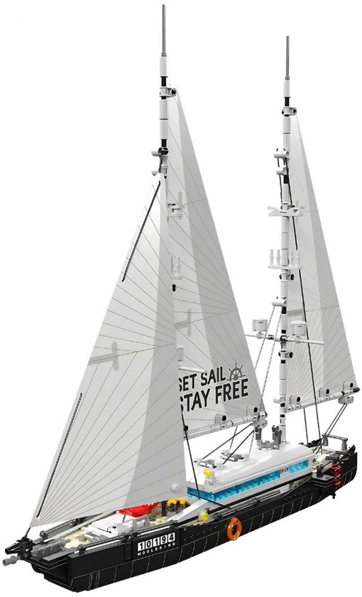 Mould King - Icons Jacht Boot | Classic creator zeilboot | Technic ideas | STEM educatief speelgoed bouwpakket compatibel met lego sluban mega bloks | Racejacht modelbouw voor volwassenen & kinderen | 893 bouwstenen | Vaderdag cadeau van Mould King