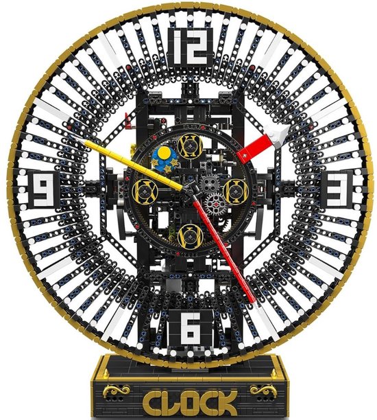 Mould King - Retro Mechanische Klok bouwset | Limited Edition Expert modelbouw | Creator classic art bouwpakket | Technische industrieel wandklok speelgoed ideas voor volwassenen & kinderen | compatibel met lego sluban of mega bloks | 3675 bouwstenen van Mould King