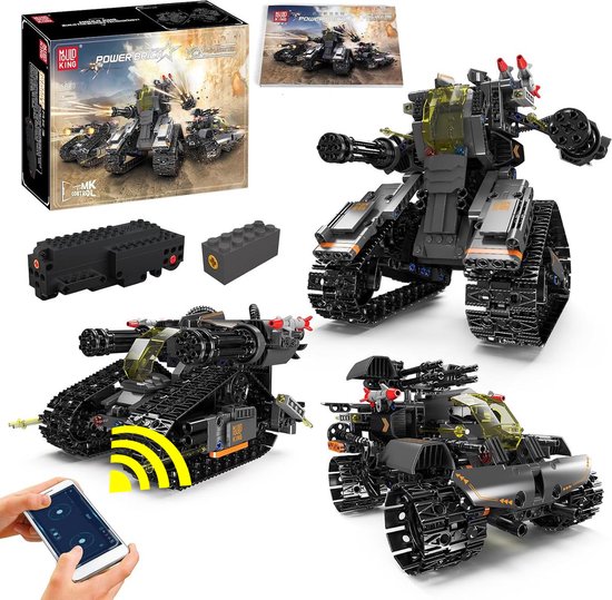 Mould King - Technic 3 in 1 rc army tank | City speed champions adventure | Creator classic transformers auto motor bouwpakket compatipel met lego sluban mega | Technische leger speelgoed ideas expert volwassenen & kinderen | 588 bloks modelbouw van Mould King