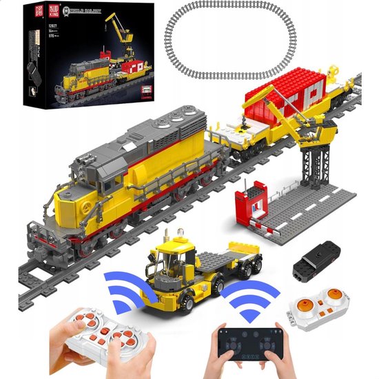 Mould King - Technic city treinstation | Elecktrisch trein met treinrails modelbouw | Creator classic treinen bouwpakket | Technische speelgoed ideas expert volwassenen & kinderen | 1170 bouwstenen icons modelbouw (compatibel met lego of mega bloks) van Merkloos