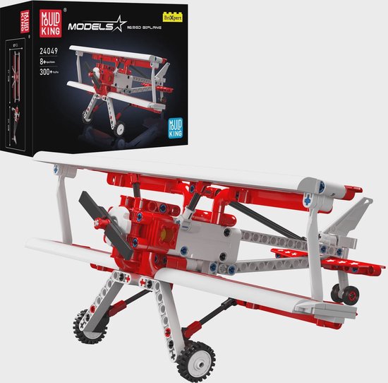 Mouldking 24049 - Rode Dubbeldekker - Vliegtuig - bouwset - Lego compatibel - 300 onderdelen van Mouldking