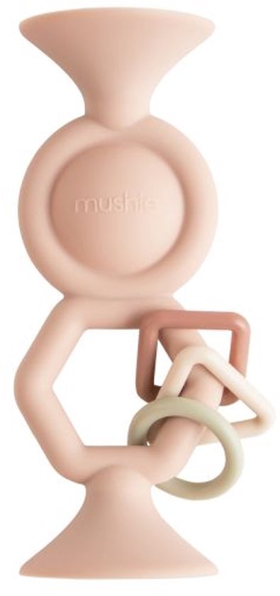 Mushie Activiteitenspeeltje Hexapop met Zuignap Blush van Mushie