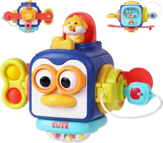 Namajunas - Montessori speelgoed - Baby Activiteiten Kubus - Educatief Babyspeelgoed - Sensorisch speelgoed - dobbelsteen - cadeau - voor kinderen van 6 tot 36 maanden - motorische - Peuter Speelgoed – Jongens Meisjes - 1 jaar – 2 jaar – 3 jaar van Namajunas