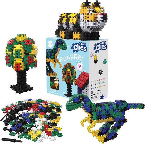 Nano Clics – Creative Builders 500 Piece Set – 5 in 1 Bouwblokken – SPEELGOED Gemaakt Van 100% RECYCLED Plastic – Speelgoed 8, 9, 10, 11, 12 jaar – Constructie Speelgoed van N/A