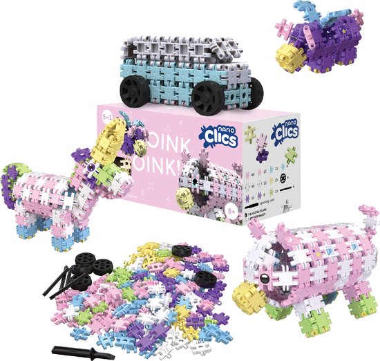 Nano Clics – Fantasy Builders 250 Piece Set – 5 in 1 Bouwblokken – SPEELGOED Gemaakt Van 100% RECYCLED Plastic – Speelgoed 8, 9, 10, 11, 12 jaar – Constructie Speelgoed van N/A