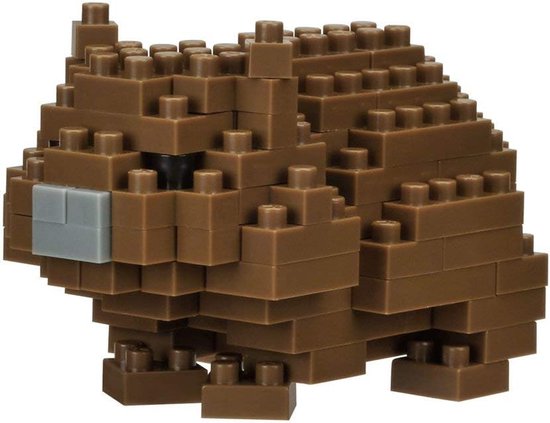 Nanoblock Dieren Bouwset: Wombat Micro Blokken Speelgoed van Merkloos