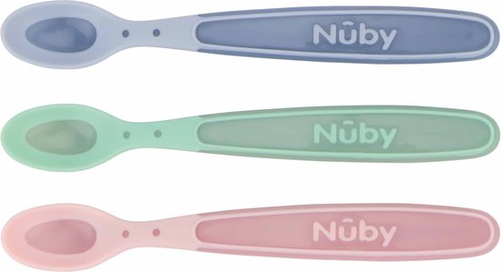 Nuby - Warmtegevoelige babylepels - Kleur niet zelf te kiezen - 3St van Nûby