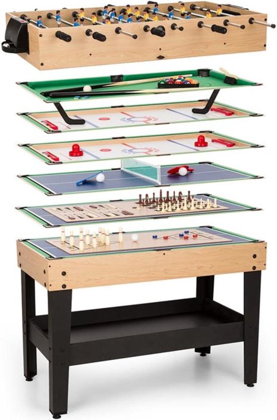 OneConcept Game-Star Speeltafel met 15 spellen - Multigame - Opbergvak - MDF van OneConcept