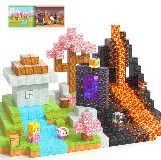 OUYLAF Magnetische Bouwstenen - magna tiles - magnetische tegels - Montessori Speelgoed - magnetische bouwblokken - 84 pcs - Magnetic cubes - magnetische speelgoed - Educatief speelgoed van Merkloos