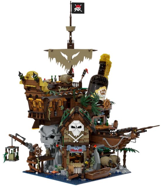 Pantasy 85022 Piraten Eiland bouwset | Caribbean Adventure Modelbouw | Educatief Creator STEM piratenschip speelgoed bouwpakketten voor kinderen & volwassenen | DIY Island of the Pirates geschikt voor Lego | Bouwdoos met 2858 bouwstenen van Merkloos