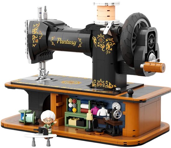 Pantasy 85028 Retro Classic Naaimachine bouwset | Mega icons creator modelbouw | Technisch microscoop constructie educatief speelgoed bouwpakketten voor volwassenen & kinderen | Expert leerzaam decoratie gechikt voor lego | Bouwdoos met 1152 bloks van Merkloos