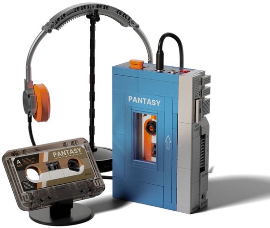 Pantasy 85039 Retro Classic Cassette Player bouwset | Walkman icons creator modelbouw | Vintage muziek speler constructie educatief speelgoed bouwpakketten voor volwassenen & kinderen | DIY apparaat gechikt voor lego | Bouwdoos met 569 bouwstenen van Merkloos