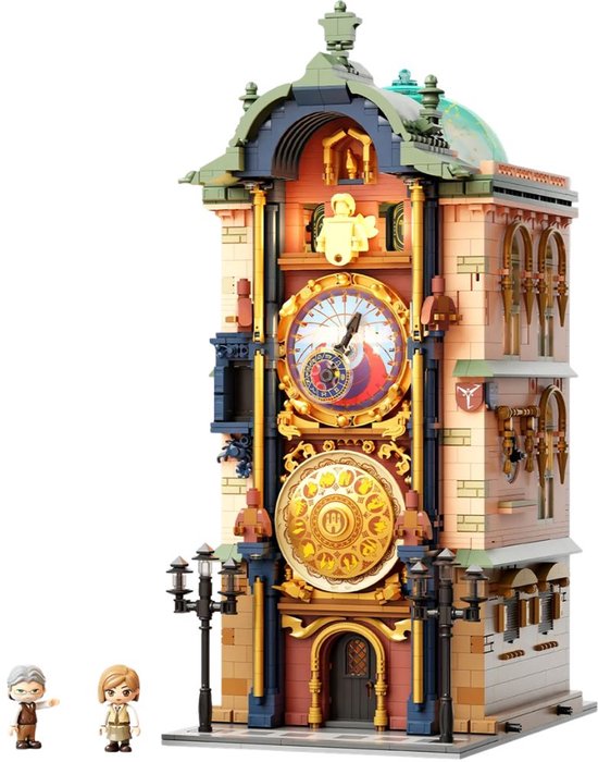 Pantasy 85045 Astronomische klok bouwset incl. minifigures | Classic Creator Modular Building | Expert Architecture Modelbouw | Technisch Educatief bouwpakketten voor volwassenen & kinderen | Mega gebouwen geschikt voor Lego | Bouwdoos met 2441 bloks van Merkloos