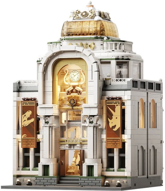 Pantasy 85047 Dinosaurus Museum bouwset incl 4 minifigures | Classic Creator Modular Building | Expert Architecture Modelbouw | Technisch Educatief bouwpakketten voor volwassenen & kinderen | Mega gebouwen geschikt voor Lego | Bouwdoos met 3064 bloks van Merkloos