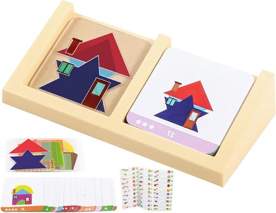 Patroonblokken PVC - Puzzelblokken Geometrisch - Kind Ontwikkeling - Vormherkenning en Ruimtelijk Inzicht - 14 cm - Meerdere Kleuren van Merkloos