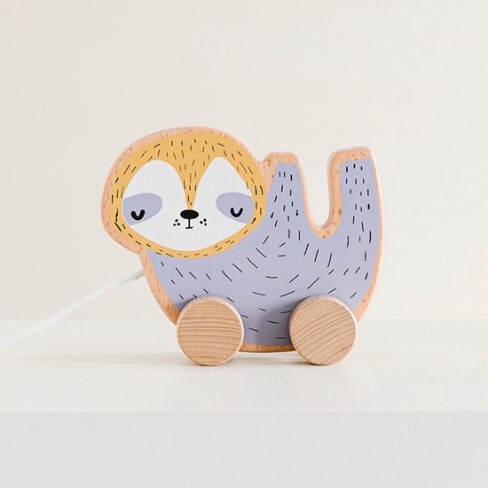 Petite Amélie Trekdier Speelgoed - Luiaard Pochoo - 15x12x6 cm - Massief hout van Petite Amélie