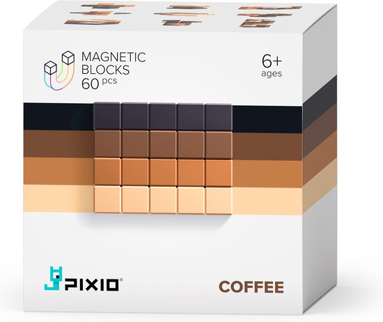 Pixio Magnetic Blocks | Abstract Series | Pixio-Coffee | 4 kleuren | 60 blokken van Merkloos