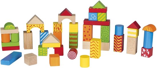 Playtive Bouwblokkenset - 54-delig - Mix gekeurd - 1-5 jaar van Playtive