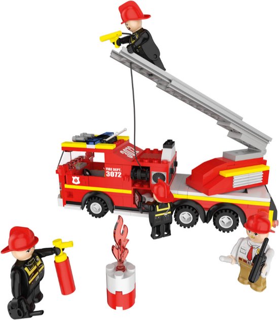 Playtive Clippys - Brandweerwagen - Bouwstenenset - replica Lego - 272-delig van Playtive