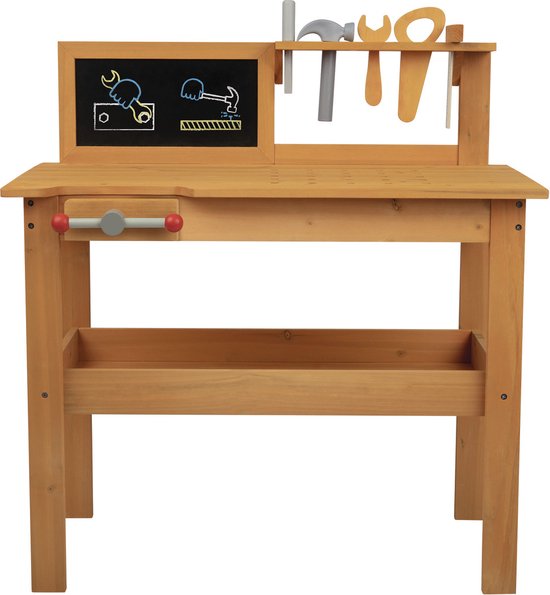 Playtive Speelgoed werkbank - Echt hout - 44 delig - 3+ van Playtive