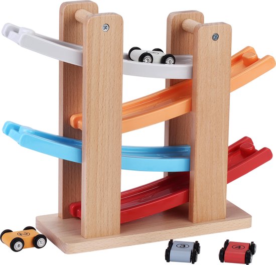 Playwood Houten Autobaan - inclusief 4 auto's van Playwood