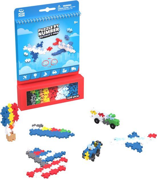 Plus-Plus Activity Pad – Puzzel by Number - Transport - 3990 - Bouwspeelgoed en puzzel - Constructiespeelgoed - Set met bouwstenen - Vanaf 5 jaar van Plus-Plus