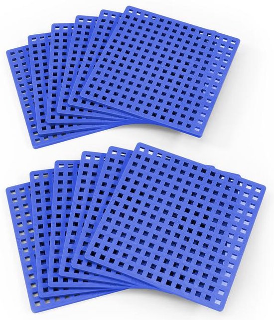 Plus-Plus Basisplaten 12 stuks - Blauw van Merkloos